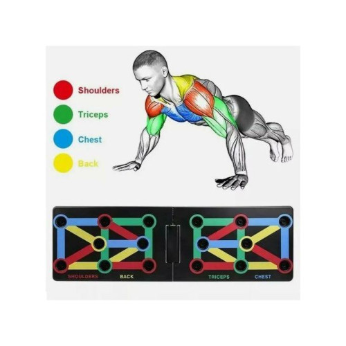 Planche de Pompes Multifonction avec Élastiques – Appareil Fitness Complet pour Entraînement à Domicile