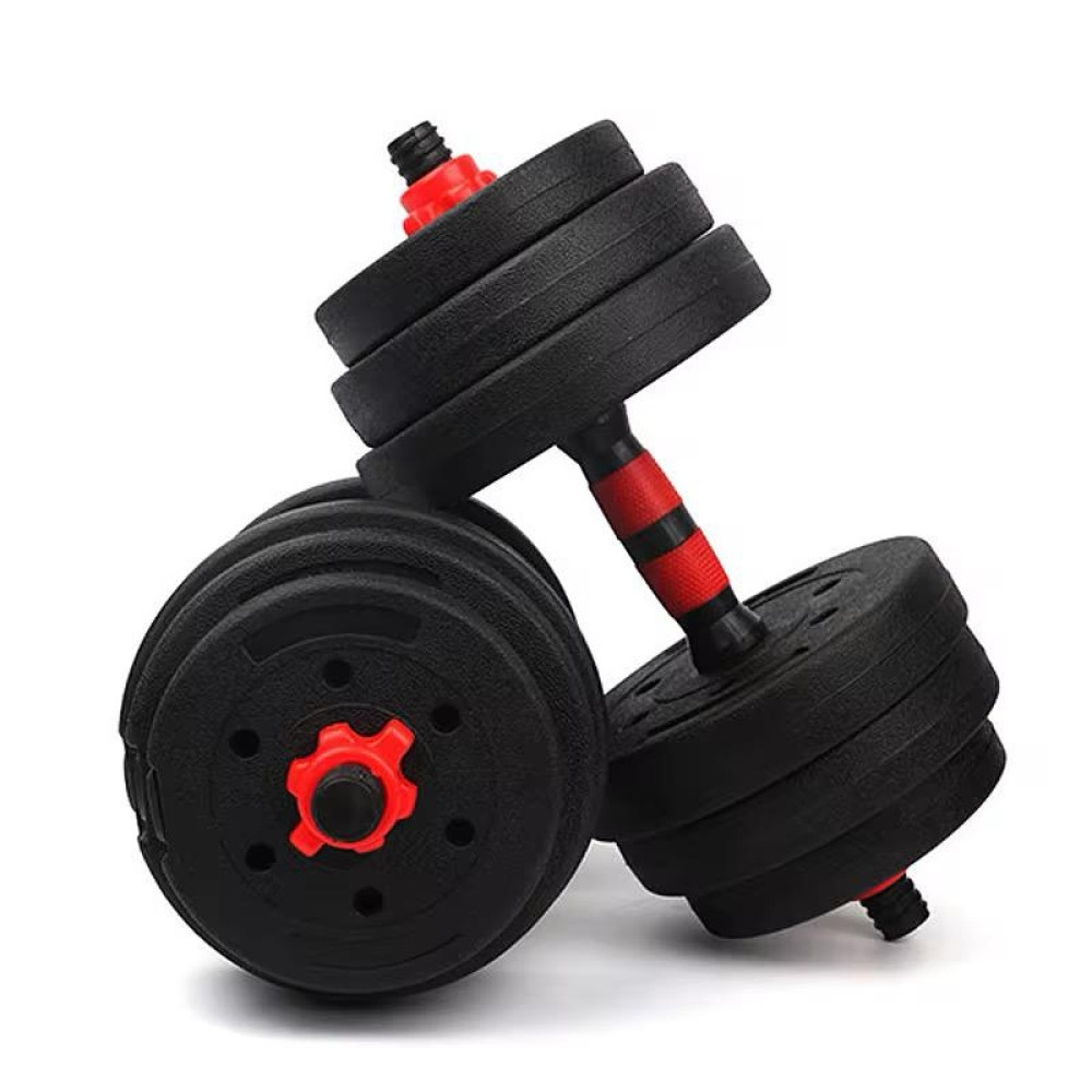Paire d'haltères de musculation réglables noir et rouge poids total 20kg Paire d'haltères de musculation réglables noir et rouge poids total 20kg