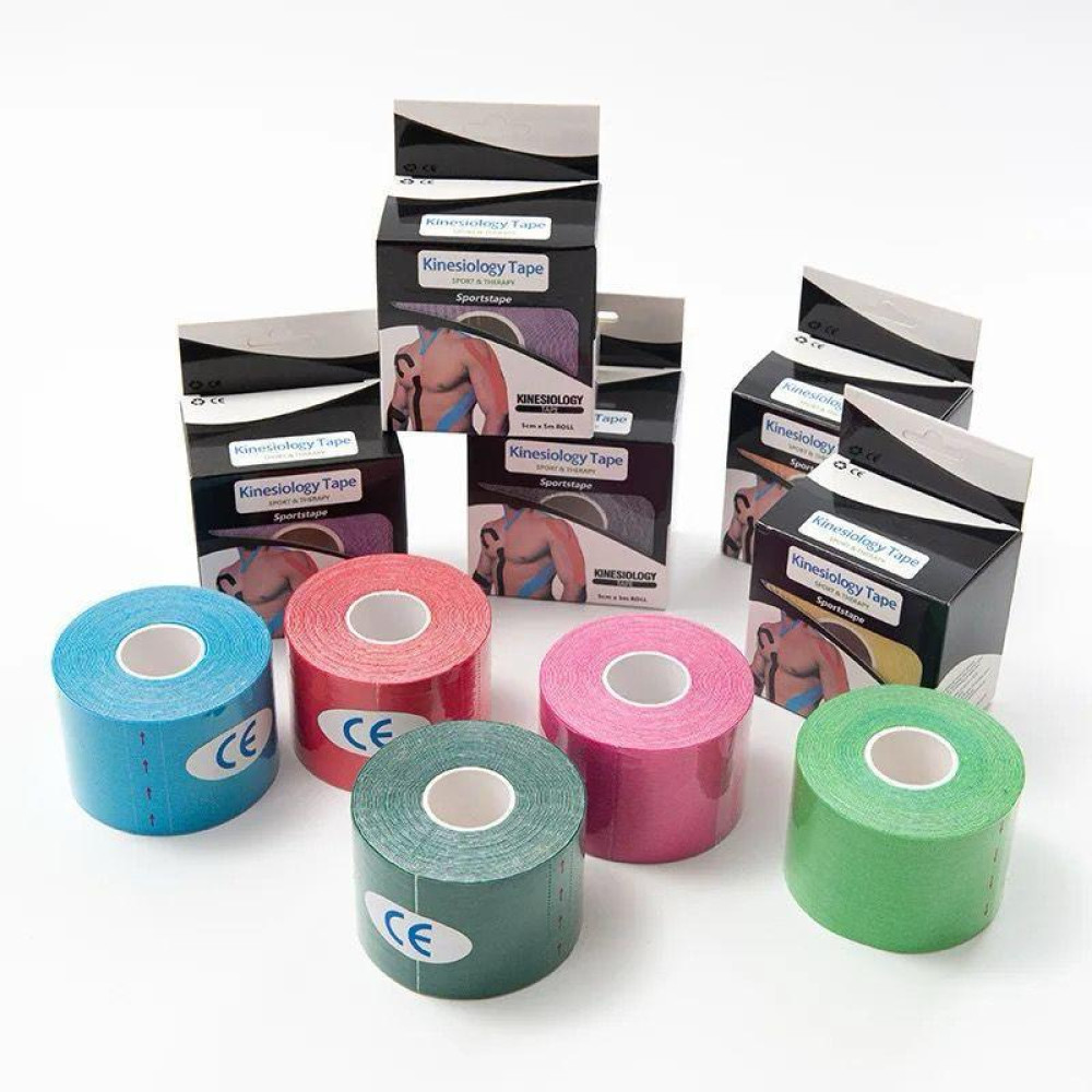 Sports tape Bande de Kinésiologie Élastique Sport et Thérapie 5 cm x 5 m Sports tape Bande de Kinésiologie Élastique Sport et Thérapie 5 cm x 5 m