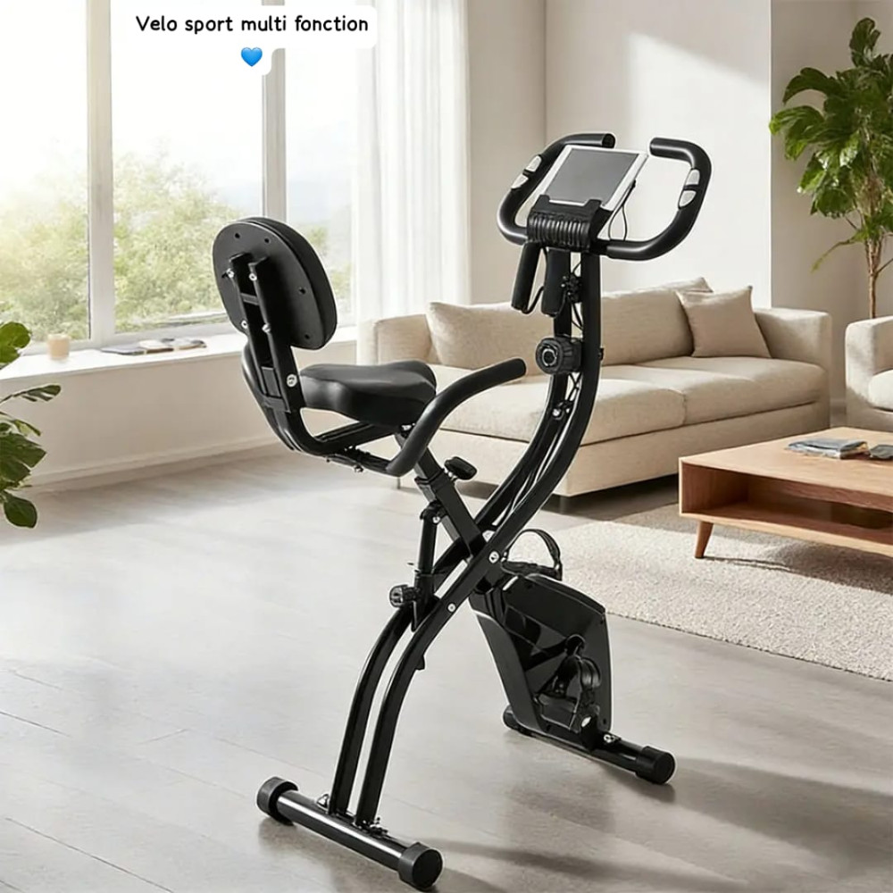 Vélo d'Appartement Pliable Confort - Vélo d'Exercice Cardio avec Écran LCD