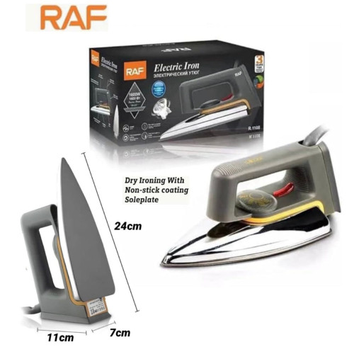 Fer à Repasser Électrique RAF 1600W – Fer à Sec avec Semelle Antiadhésive pour Repassage Rapide