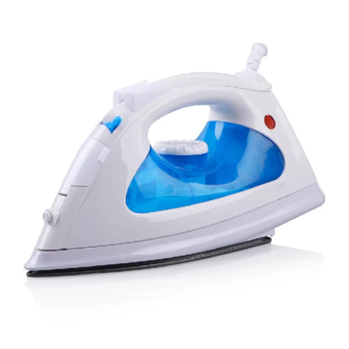 fer-a-repasser-vapeur-raf-r1105-blanc-bleu-mbectemi-market Fer à repasser électrique à vapeur RAF R.1105 blanc et bleu à côté de son emballage cartonné sur fond de dressing