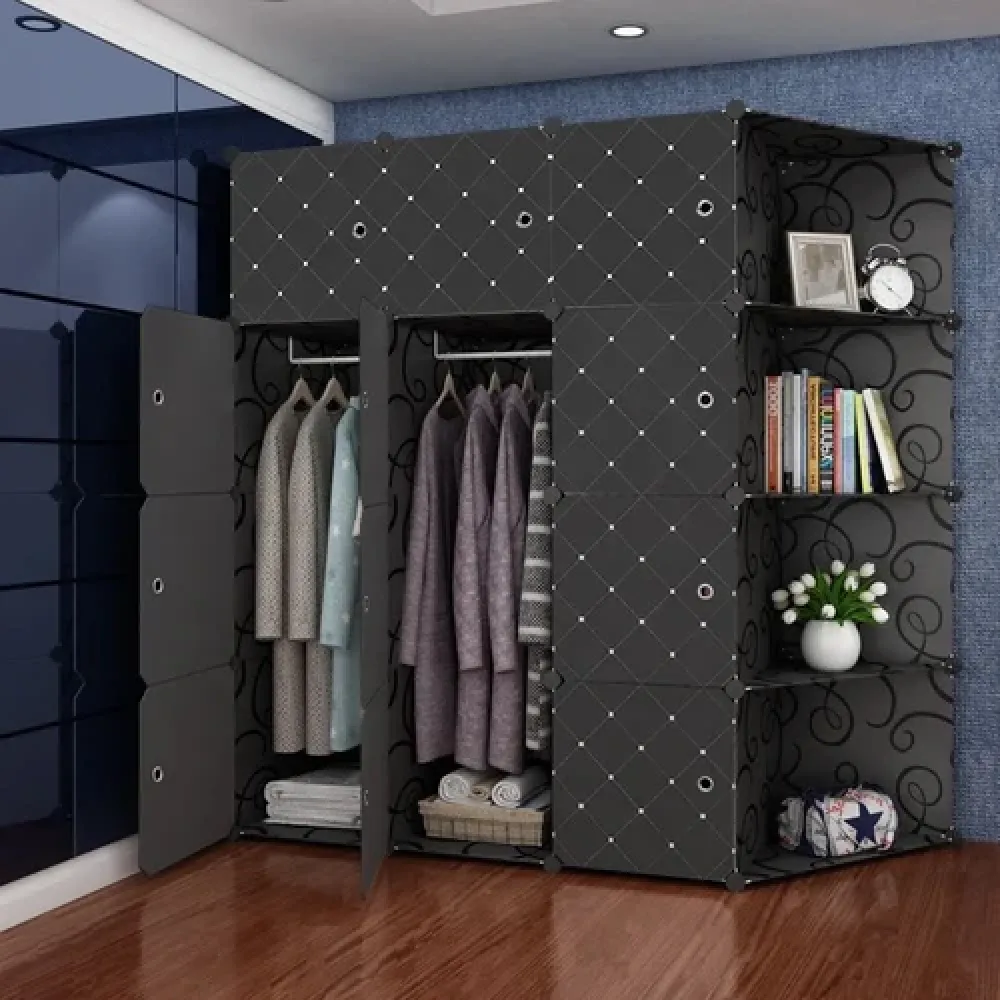Grande Armoire Modulable 146 cm – Dressing de Rangement pour Vêtements avec Étagères Grande Armoire Modulable 146 cm – Dressing de Rangement pour Vêtements avec Étagères