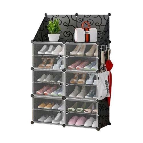 Armoire à Chaussures Pliable avec Portes Transparentes – Organisateur de Rangement Multi-Niveaux