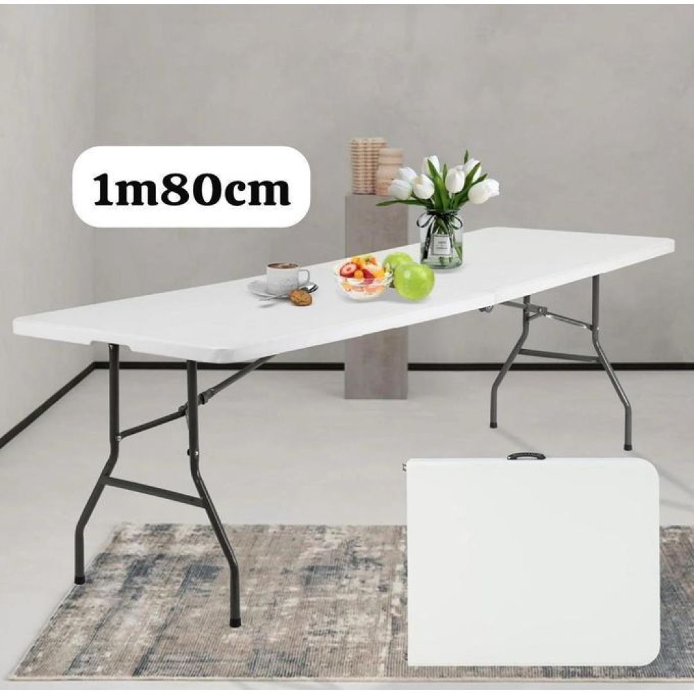 Table Pliante Portable 1m80 – Grande Table Multifonction pour Maison, Événements et Réceptions