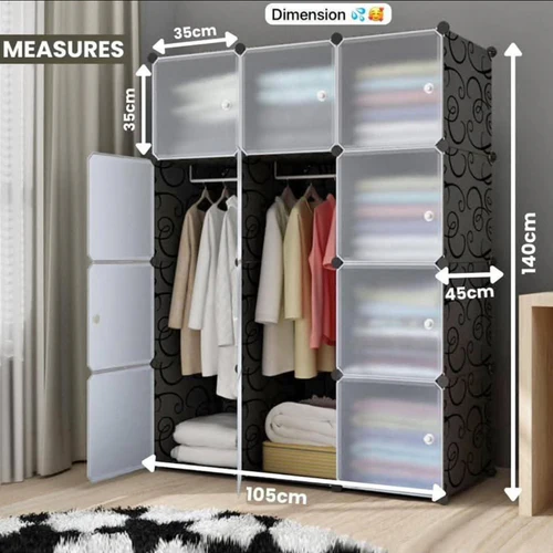Armoire Modulable avec Portes Transparentes – Placard de Rangement pour Vêtements et Dressing Armoire Modulable avec Portes Transparentes – Placard de Rangement pour Vêtements et Dressing
