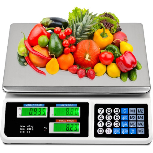 Balance Électronique Commerciale 40 KG – Balance Digitale de Marché avec Calcul du Prix