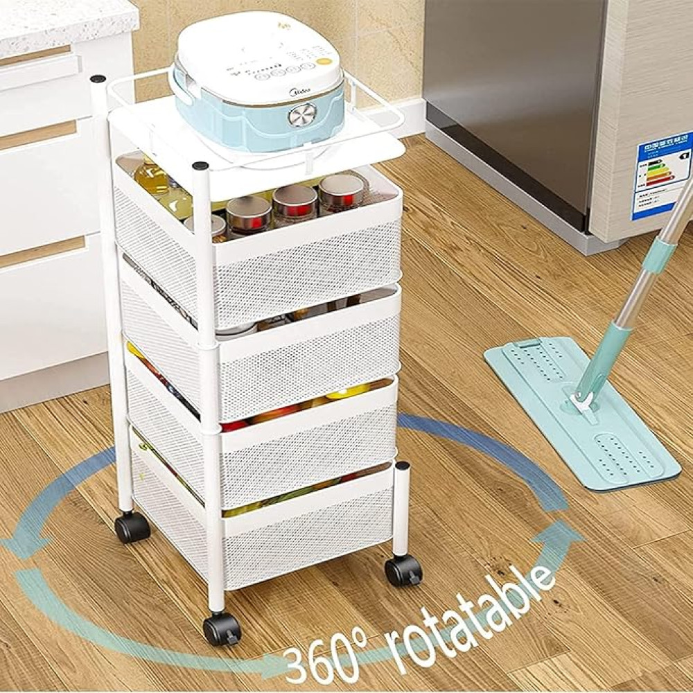 Étagère de Rangement Cuisine à Roulettes – Organisateur Multiniveaux Fruits et Légumes Étagère de Rangement Cuisine à Roulettes – Organisateur Multiniveaux Fruits et Légumes