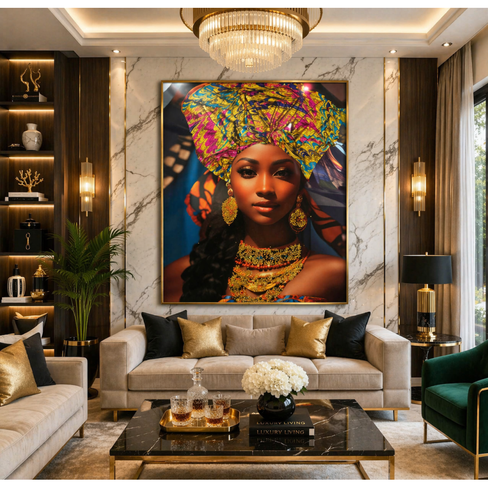 TABLEAU DÉCO “MAMA AFRICA” – L’ÉLÉGANCE AFRICAINE QUI TRANSFORME VOTRE INTÉRIEUR