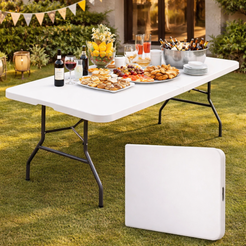 Table Pliante Portable 1m80 – Grande Table Multifonction pour Maison, Événements et Réceptions