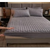 Ensemble couvre-lit matelassé gris velours avec taies d'oreiller - 3 places