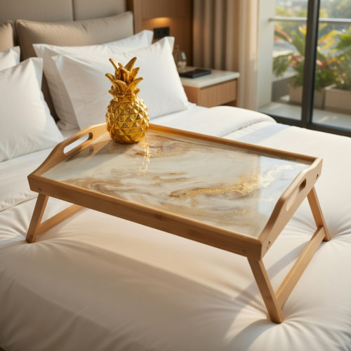 Table Plateau de Lit Multifonction – Plateau Petit Déjeuner avec Pieds