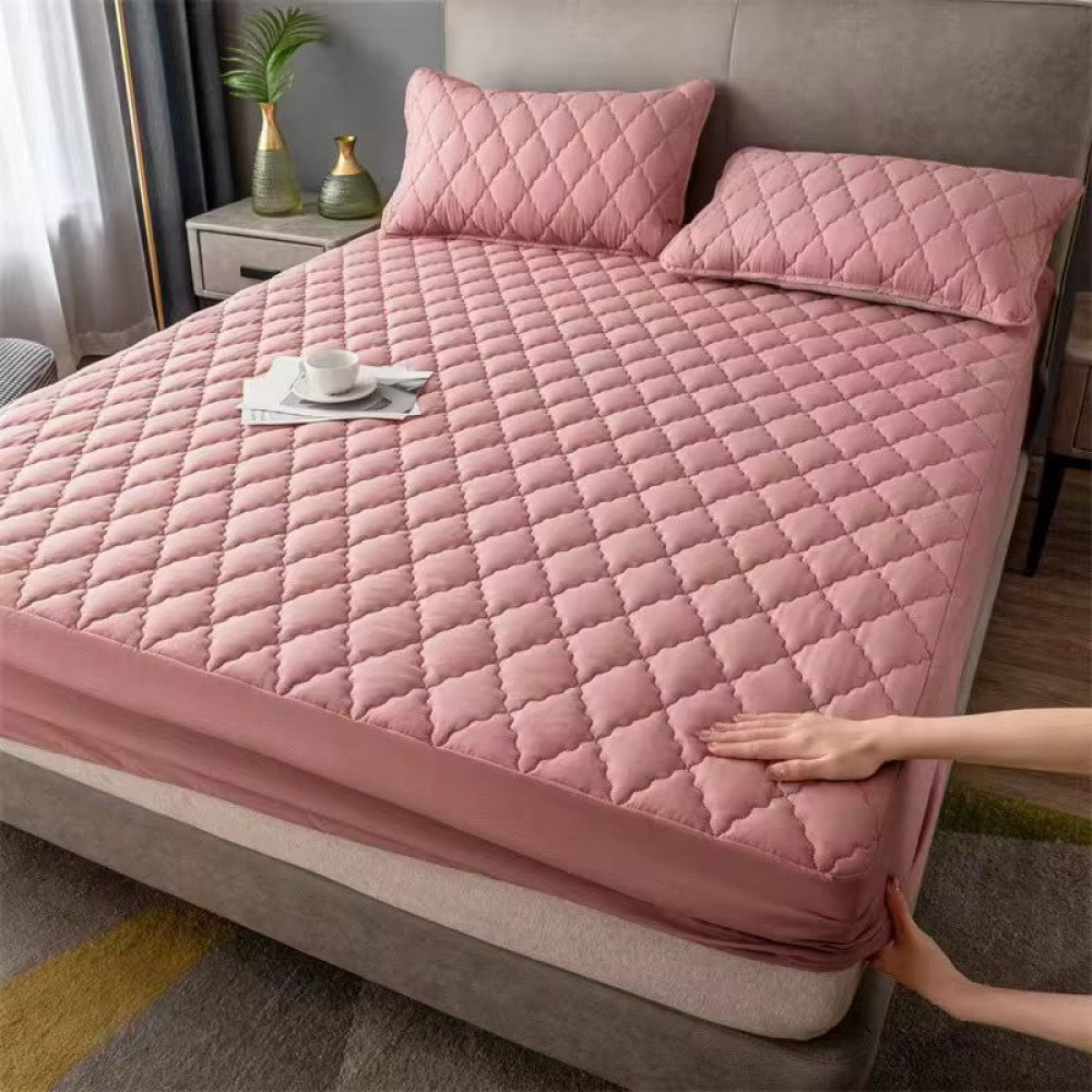 Protège-matelas matelassé et doux Rose Poudré (160x200 cm)