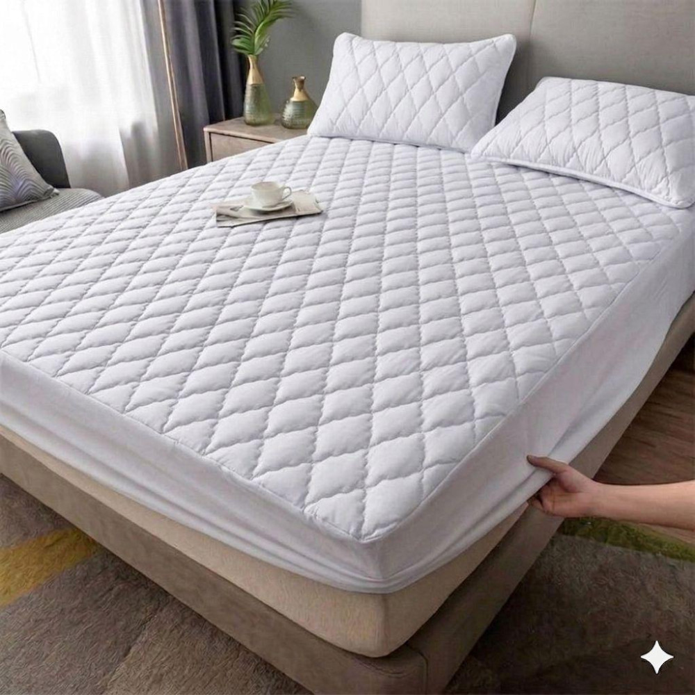 Protège-matelas matelassé et respirant Blanc (160x200 cm)