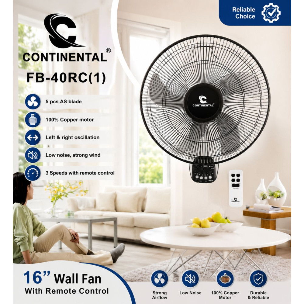 Ventilateur sur pied noir à pragmatique cinq pales avec mât télescopique réglable en hauteur et boutons de contrôle des trois vitesses en façade
