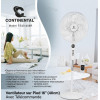 Ventilateur sur Pied Continental FS40-408R 16 Pouces avec Télécommande Blanc