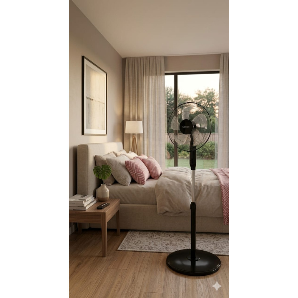 Ventilateur sur Pied Qualia FS40-1689F avec Télécommande et Ecran Tactile Noir