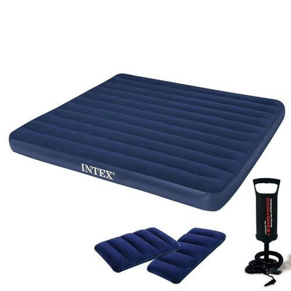 Matelas Gonflable Intex 2 Places – Lit Gonflable Confortable avec Pompe