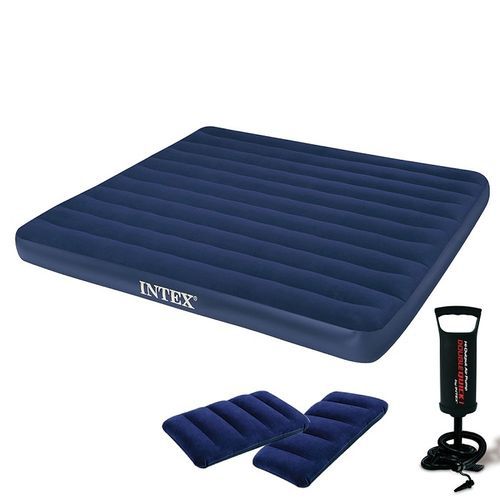 Matelas Gonflable Intex 2 Places – Lit Gonflable Confortable avec Pompe
