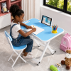 Ensemble Table d'Étude et Chaise Pliante pour Enfant - Bleu