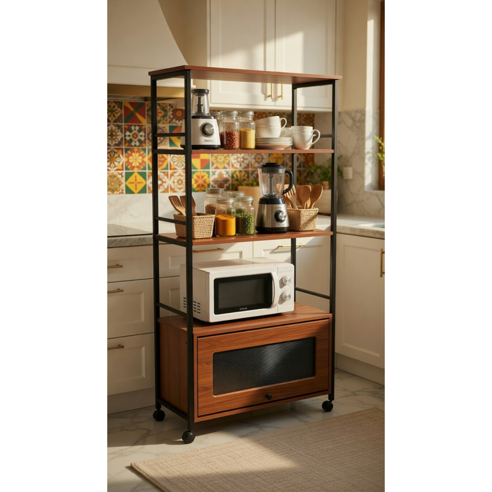 Étagère de Rangement Cuisine avec Tiroir – Meuble Organisateur Moderne