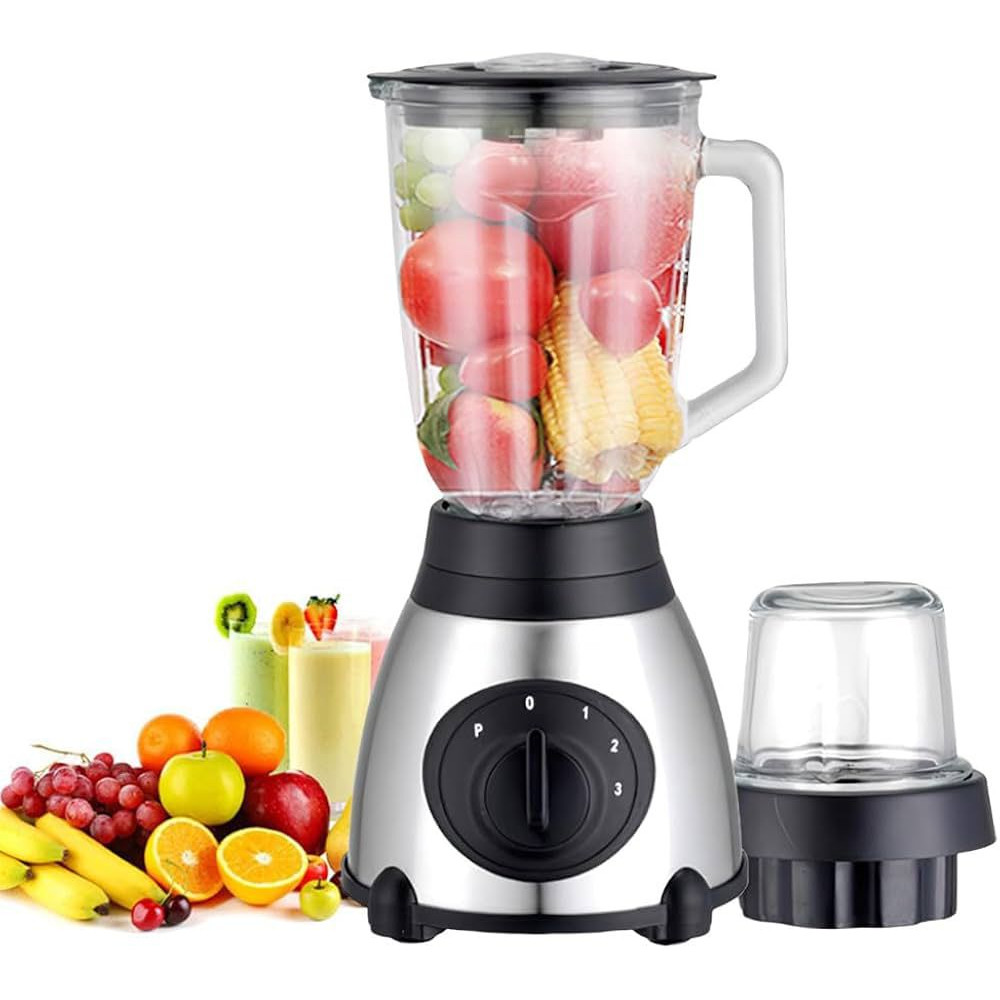 Blender mixeur Silver Crest 1.5L en acier inoxydable avec moulin à café