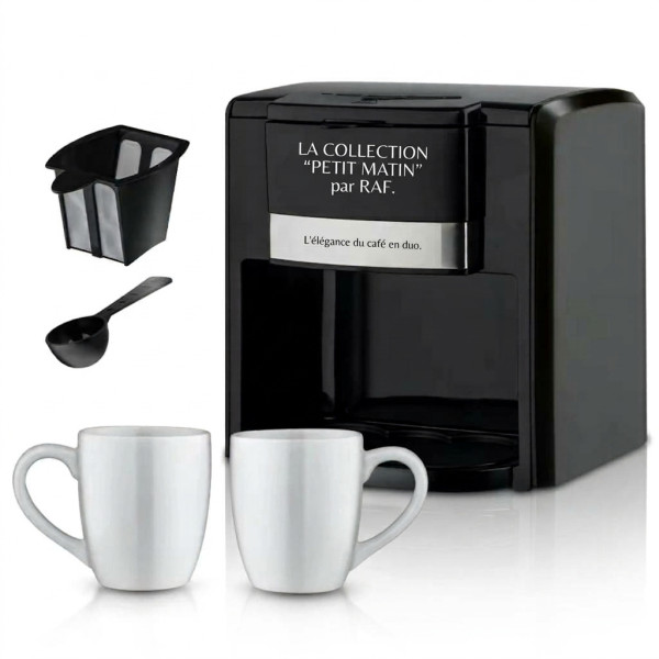 Machine à Café Électrique Duo avec 2 Tasses - La Collection "Petit Matin" par RAF