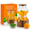 Fontaine à Jus en Verre avec Robinet Doré et Socle en Bois - Single Farouji Juice Bucket (3,2L)