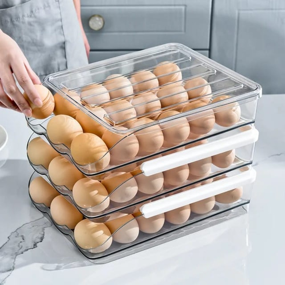 Boîte à Œufs Transparente avec Grille - Pratique et Élégante