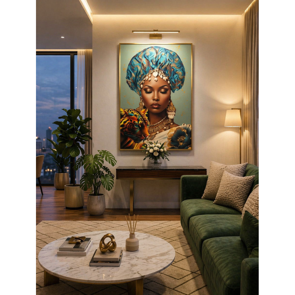 TABLEAU DÉCO MAMA AFRICA 90x60 – LUXE, ÉLÉGANCE ET FIERTÉ AFRICAINE CHEZ VOUS