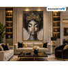  Tableau Décoratif Portrait Femme Africaine Couronne Dorée