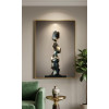 Tableau mural lumineux sculpture géométrique et galaxie 80x160 cm