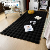 Tapis fourrure marron moderne effet bulles - 180x90cm