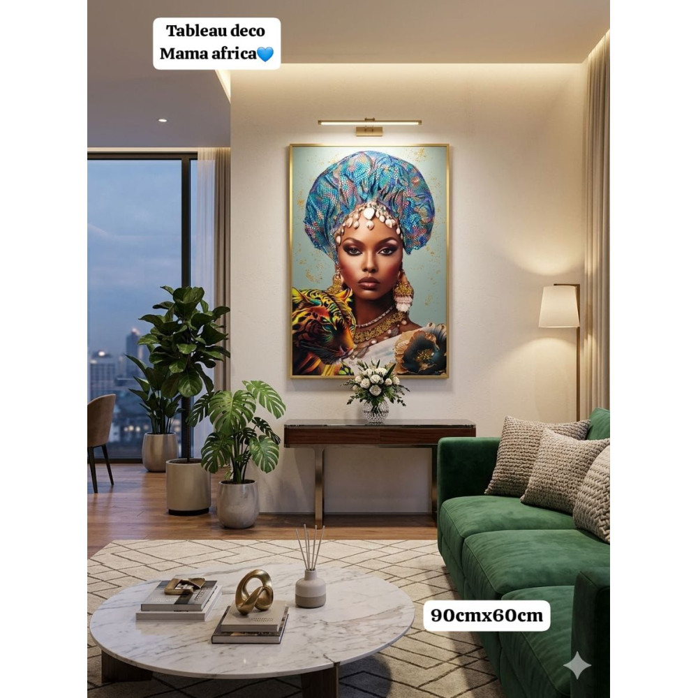 TABLEAU DÉCO MAMA AFRICA 90x60 – LUXE, ÉLÉGANCE ET FIERTÉ AFRICAINE CHEZ VOUS