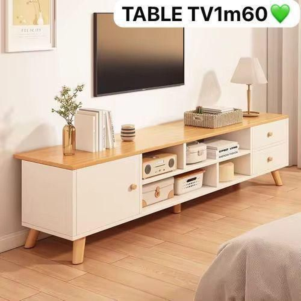 Meuble TV 160cm – Console TV Moderne avec Rangement Intégré