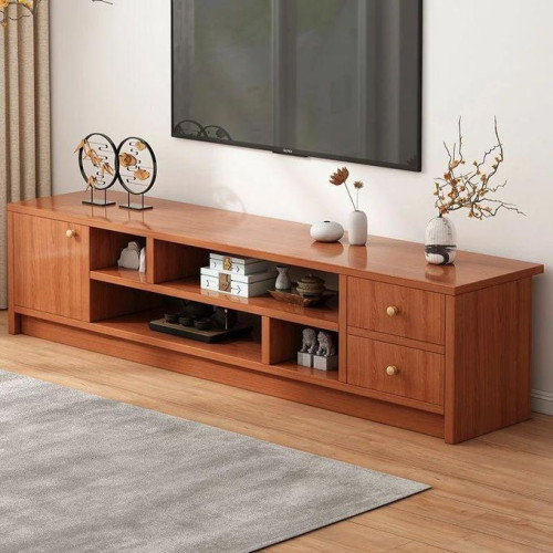 Meuble TV 160cm – Console TV Bois Naturel avec Tiroirs & Étagères meuble tv bois 160cm, meuble tv moderne bois, console tv salon, meuble tv rangement bois, meuble tv Sénégal