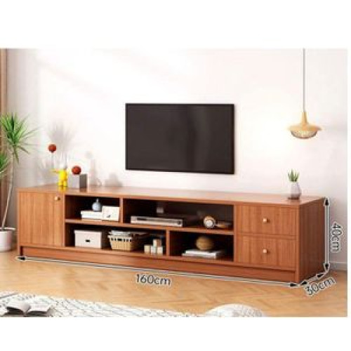 Meuble TV 160cm – Console TV Bois Naturel avec Tiroirs & Étagères meuble tv bois 160cm, meuble tv moderne bois, console tv salon, meuble tv rangement bois, meuble tv Sénégal