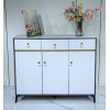 Buffet bahut moderne effet marbre et dore 120x40x85 cm