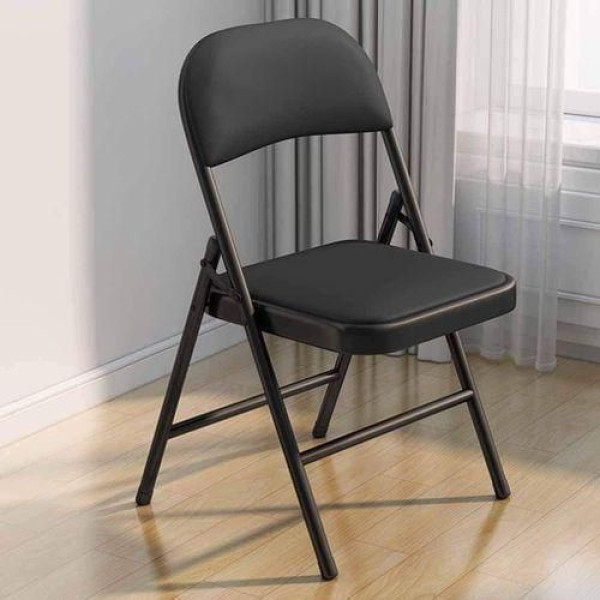 Chaise pliante rembourrée en métal noir 45x45x78 cm