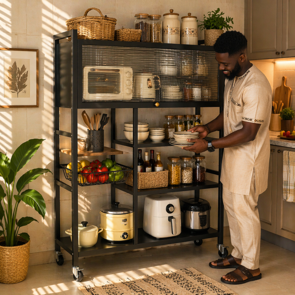 ÉTAGÈRE CUISINE MULTIFONCTION EN FER – ORGANISEZ VOTRE ESPACE COMME UN PRO !