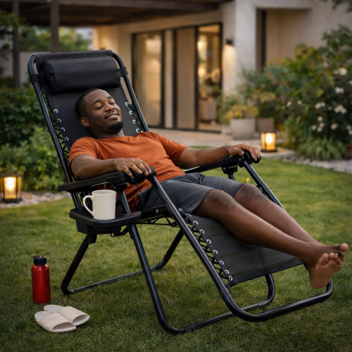 Chaise longue pliante de relaxation solide