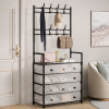 Range Chaussures 5 Niveaux – Meuble d’Entrée avec Porte-Manteau & Rangement