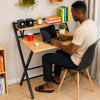 Bureau Informatique avec Étagère Intégrée - Style Industriel Bois et Métal
