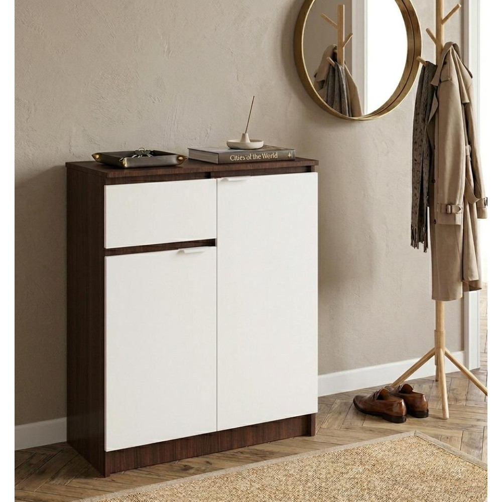 Commode buffet et rangement entree bicolore 80x40x99 cm