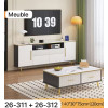 Ensemble meuble TV et table basse design nordique blanc et gris