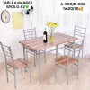 Ensemble table à manger moderne et 4 chaises en bois et métal 1m20 x 70cm