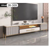 Meuble TV moderne de salon avec rangements et finitions dorées 160cm