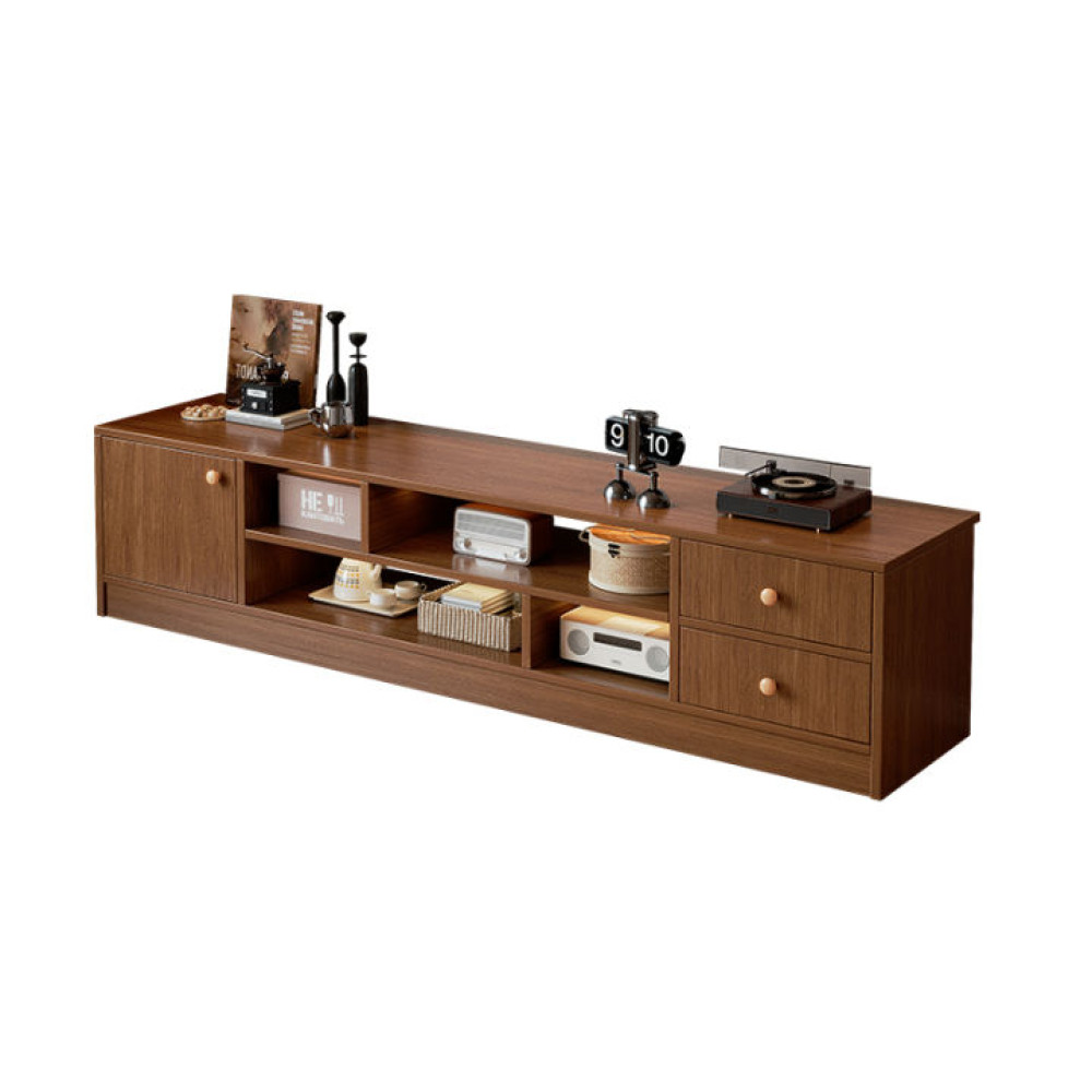 Meuble TV 160cm – Console TV Bois Naturel avec Tiroirs & Étagères meuble tv bois 160cm, meuble tv moderne bois, console tv salon, meuble tv rangement bois, meuble tv Sénégal