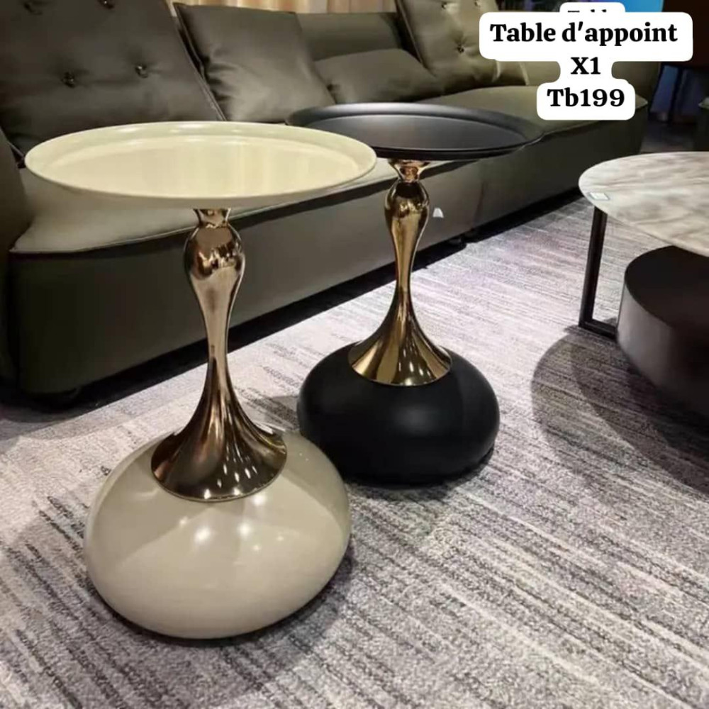 Table d'appoint ronde design tulipe moderne Tb199 (40x30x50 cm)