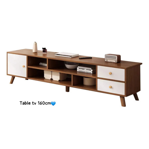 Meuble TV 160cm – Console TV Moderne avec Tiroirs & Étagères meuble tv 160cm, table tv moderne, meuble tv bois blanc, console tv salon, meuble rangement tv Sénégal